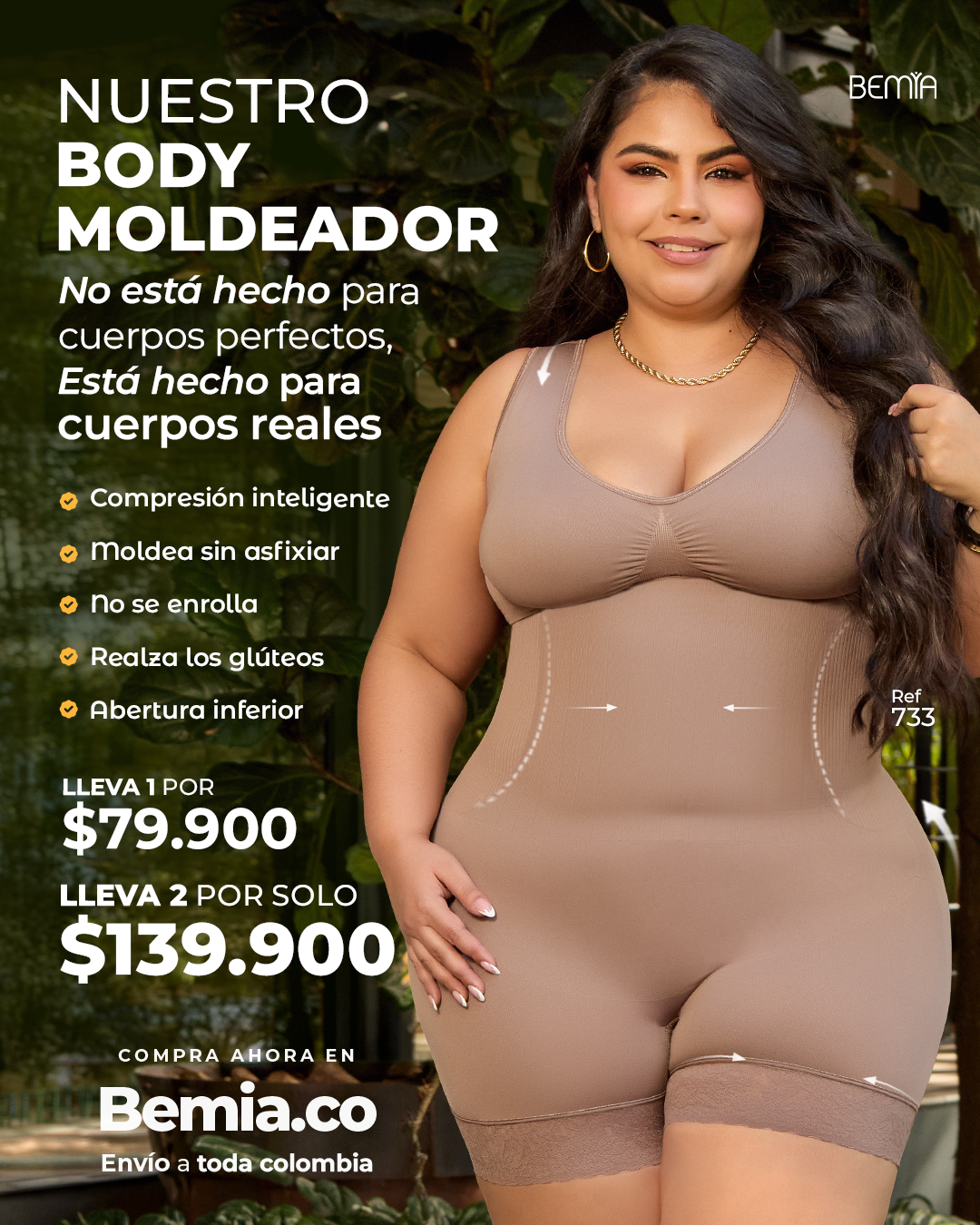 Body Moldeador Seamless Tipo Short | Ref. 733