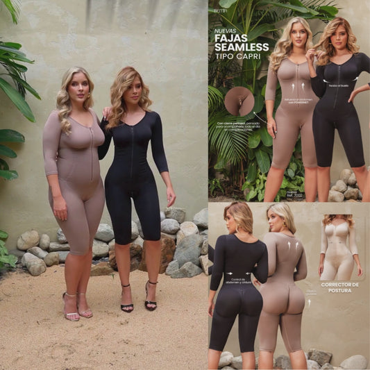 Faja Seamless Tipo Capri con Cremallera Perineal | Ref. 7002